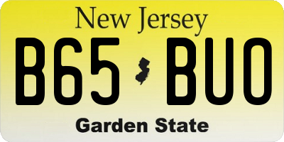 NJ license plate B65BUO