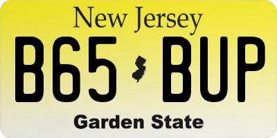 NJ license plate B65BUP