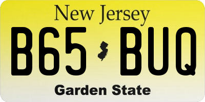 NJ license plate B65BUQ