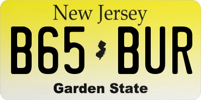 NJ license plate B65BUR