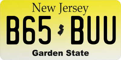 NJ license plate B65BUU