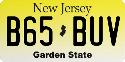 NJ license plate B65BUV