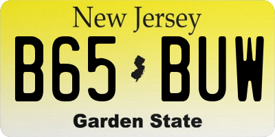 NJ license plate B65BUW