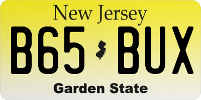 NJ license plate B65BUX