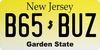 NJ license plate B65BUZ