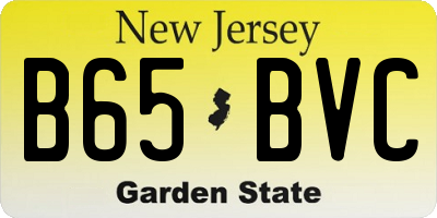 NJ license plate B65BVC