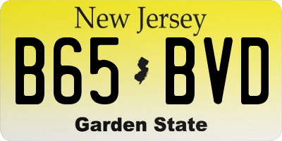 NJ license plate B65BVD