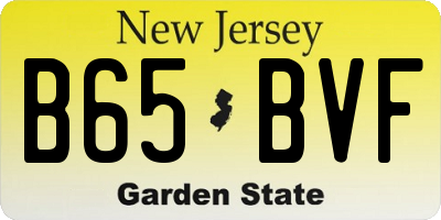 NJ license plate B65BVF