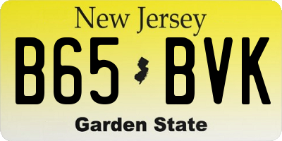 NJ license plate B65BVK