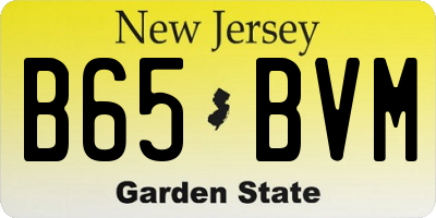 NJ license plate B65BVM