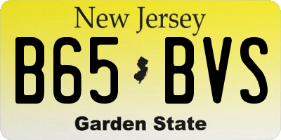 NJ license plate B65BVS