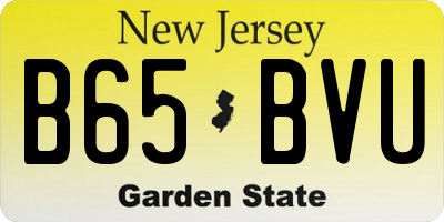 NJ license plate B65BVU