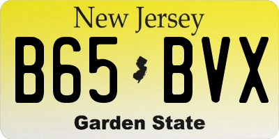 NJ license plate B65BVX