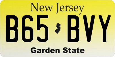 NJ license plate B65BVY