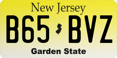 NJ license plate B65BVZ