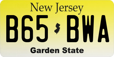 NJ license plate B65BWA