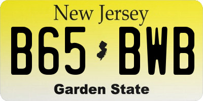 NJ license plate B65BWB
