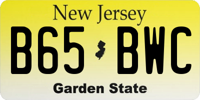 NJ license plate B65BWC