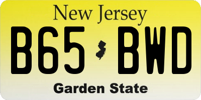 NJ license plate B65BWD