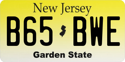 NJ license plate B65BWE