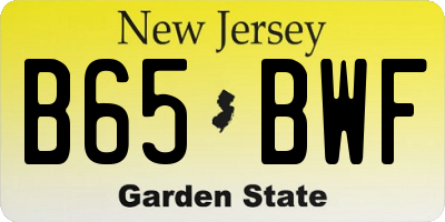 NJ license plate B65BWF