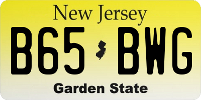 NJ license plate B65BWG