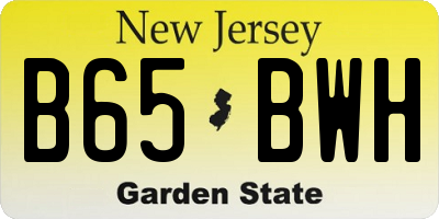 NJ license plate B65BWH