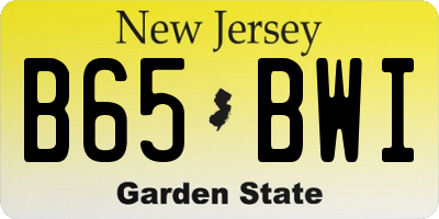 NJ license plate B65BWI