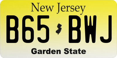 NJ license plate B65BWJ