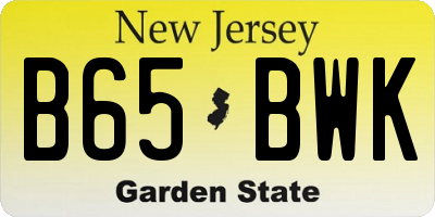 NJ license plate B65BWK