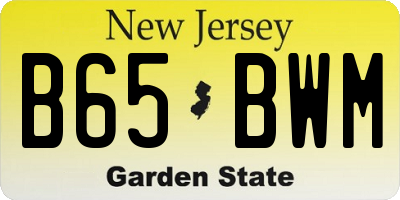 NJ license plate B65BWM