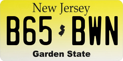 NJ license plate B65BWN