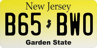 NJ license plate B65BWO