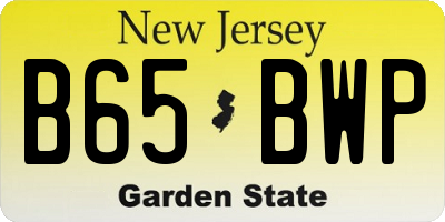 NJ license plate B65BWP