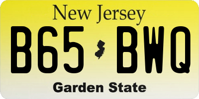 NJ license plate B65BWQ