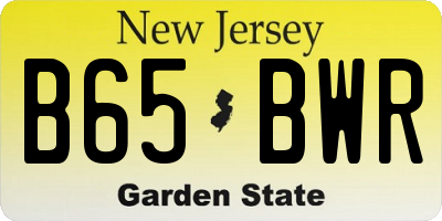 NJ license plate B65BWR