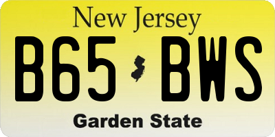 NJ license plate B65BWS