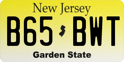 NJ license plate B65BWT