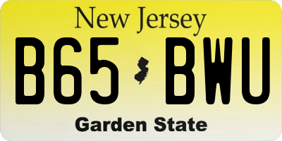NJ license plate B65BWU