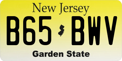 NJ license plate B65BWV