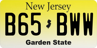 NJ license plate B65BWW
