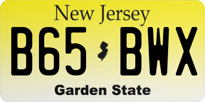 NJ license plate B65BWX