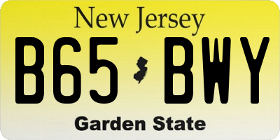 NJ license plate B65BWY