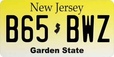 NJ license plate B65BWZ