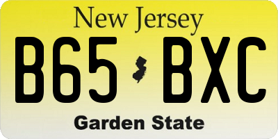 NJ license plate B65BXC