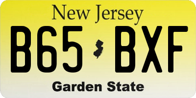 NJ license plate B65BXF