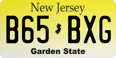 NJ license plate B65BXG