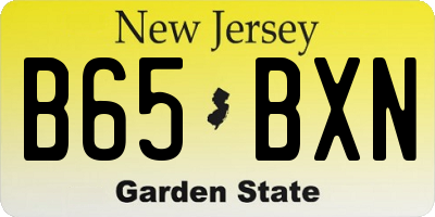 NJ license plate B65BXN