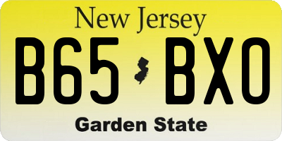 NJ license plate B65BXO