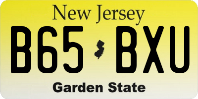 NJ license plate B65BXU